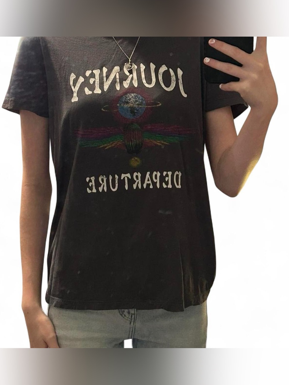 Journey Departure Women's Vintage-Inspired Black Graphic Tee